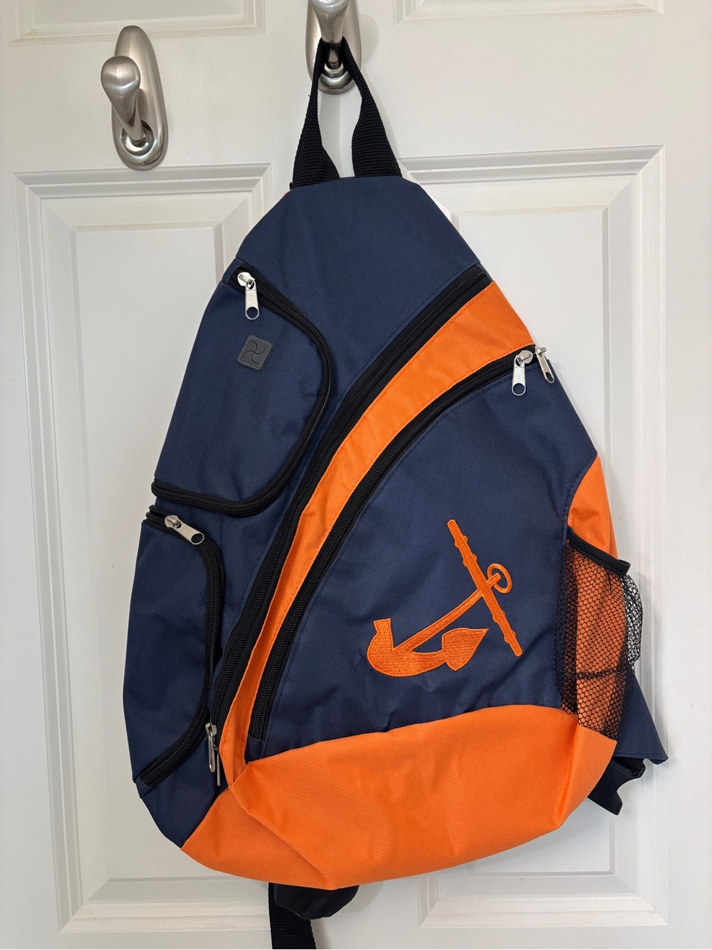 Navy & Orange Sling Backpack - NWOT